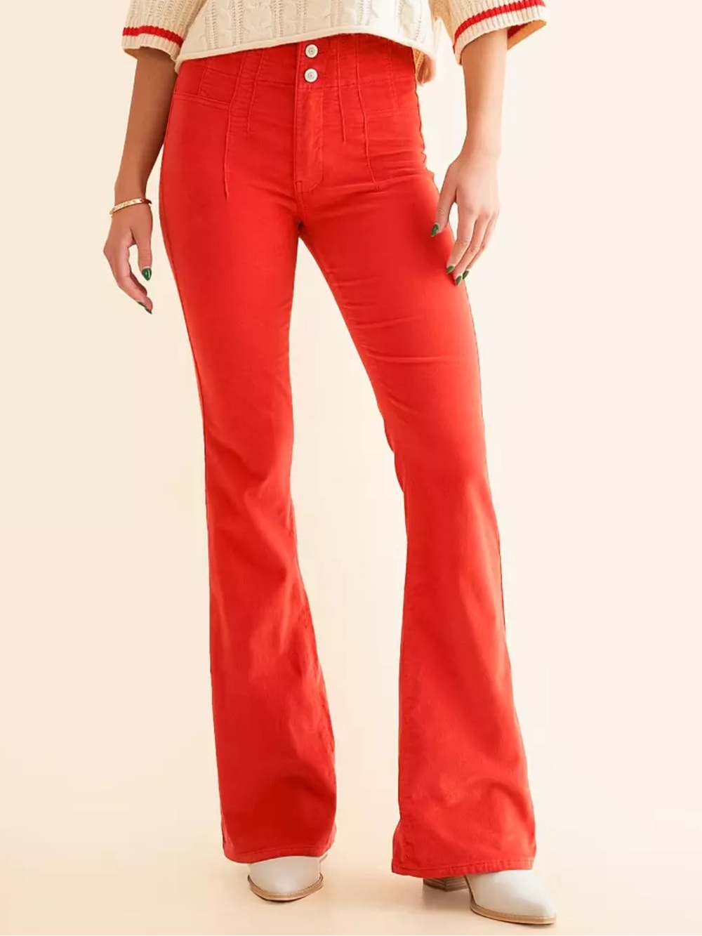 Free People Jayde Cord Flare Stretch Pants